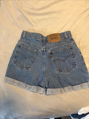 Levi's Light Blue Rolled-Hem Denim Shorts
